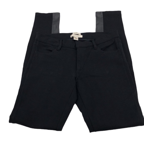 J. CREW “The Gigi Pant” Equestrian Style Faux Leather Knit Pants in Black Size 2 - Picture 4 of 7